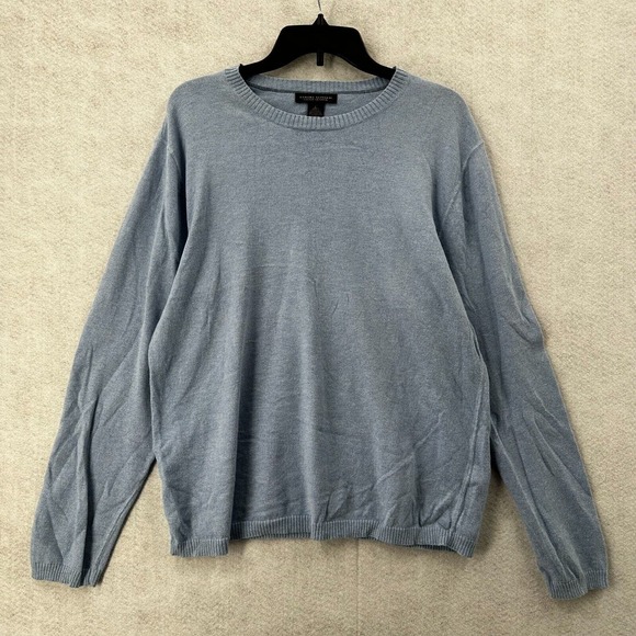Banana Republic Sweater‎ Mens LARGE Crew Neck Cashmere Wool Blend Light Blue - Picture 1 of 12